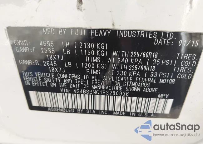 4S4BSBNC1F3280936: 43535542