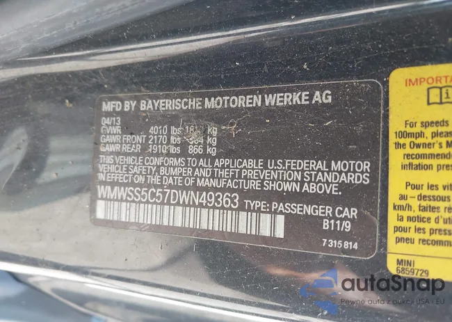 WMWSS5C57DWN49363: 43535581