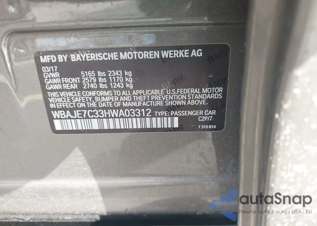 WBAJE7C33HWA03312: 43535686