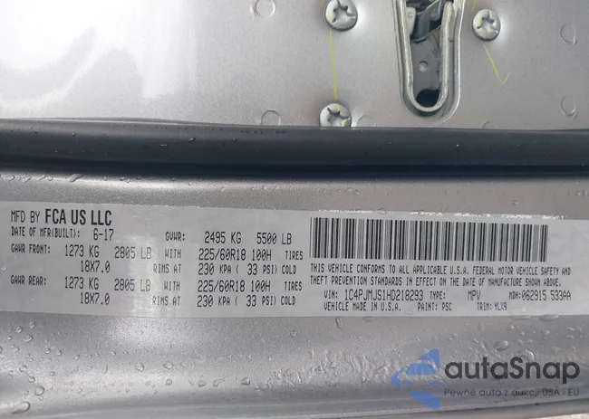 1C4PJMJS1HD218293: 43535738