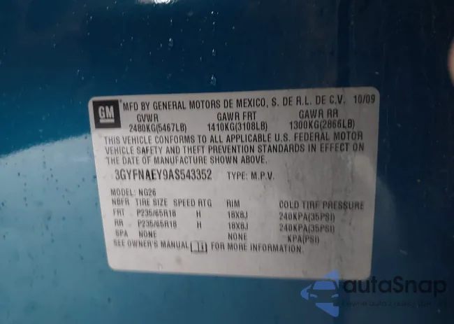 3GYFNAEY9AS543352: 43535800