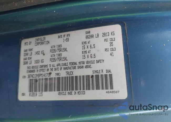 3B7HE13Y6PM141710: 43534999