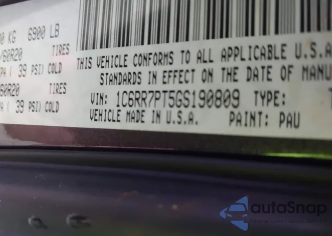 1C6RR7PT5GS190809: 43535015