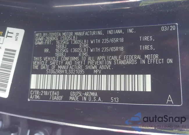 5TDGZRBH1LS021095: 43535134