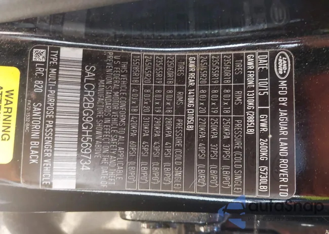 SALCR2BG9GH569734: 43535142