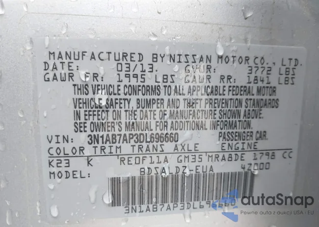 3N1AB7AP3DL696660: 43535254