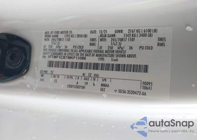 1FTMF1CB7MKF13596: 43535298