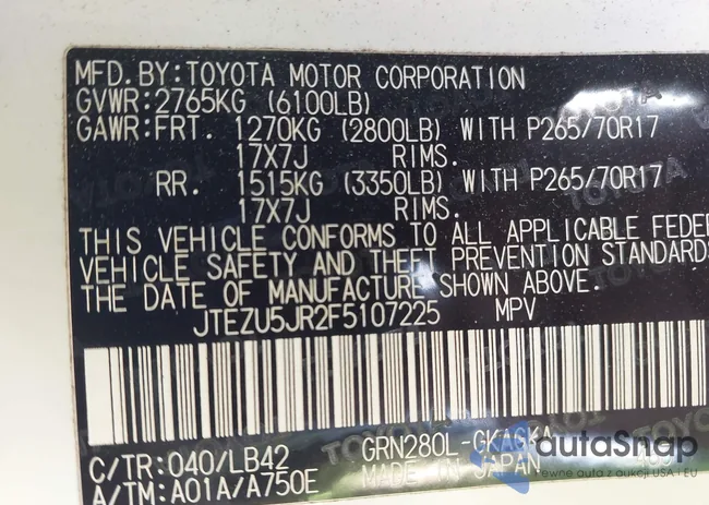 JTEZU5JR2F5107225: 43535340