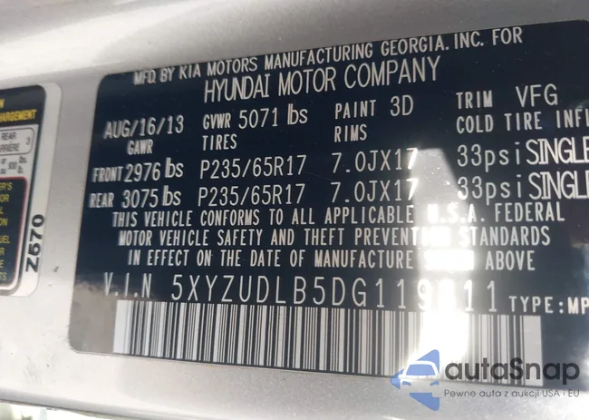 5XYZUDLB5DG119811: 43535363