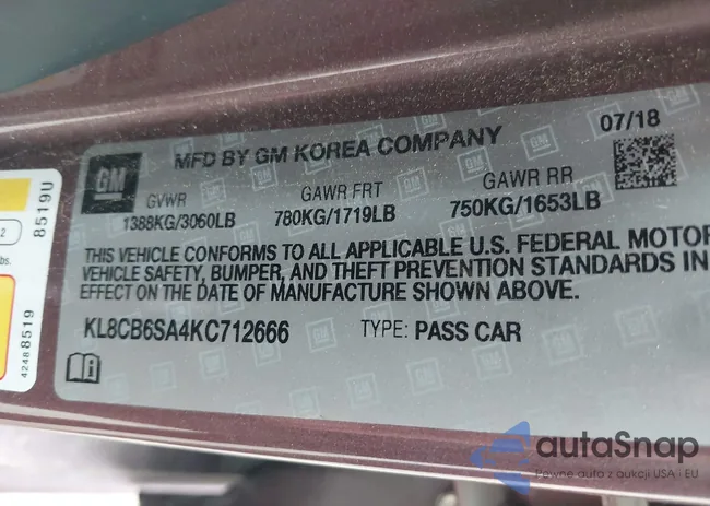 KL8CB6SA4KC712666: 43536411