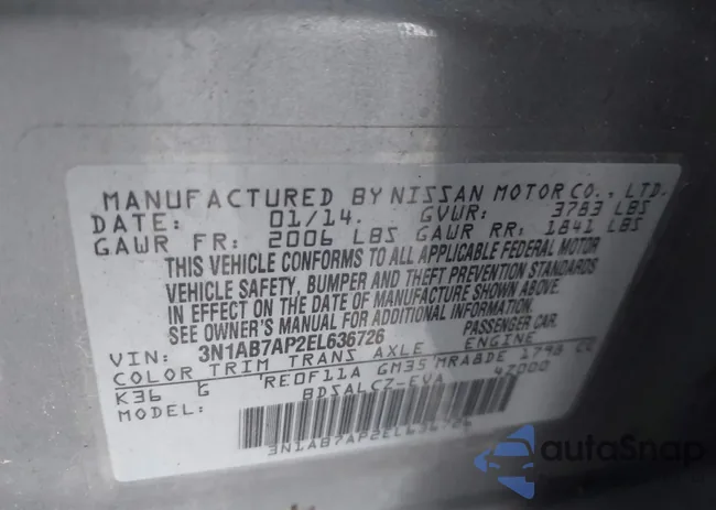 3N1AB7AP2EL636726: 43536563