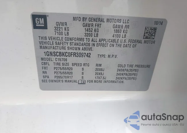 1GNSCBKC0FR309742: 43536667