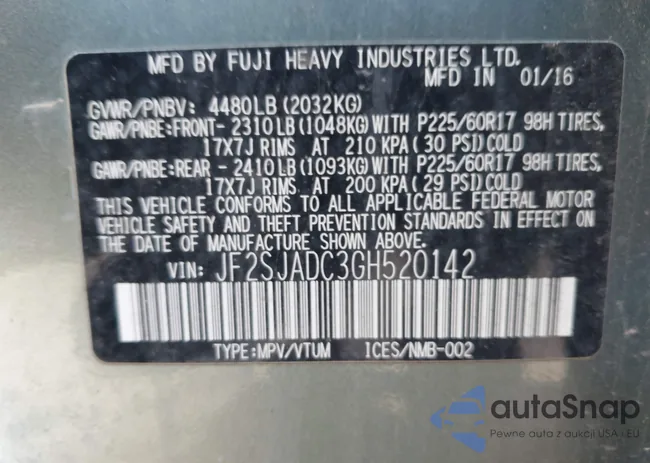 JF2SJADC3GH520142: 43536897
