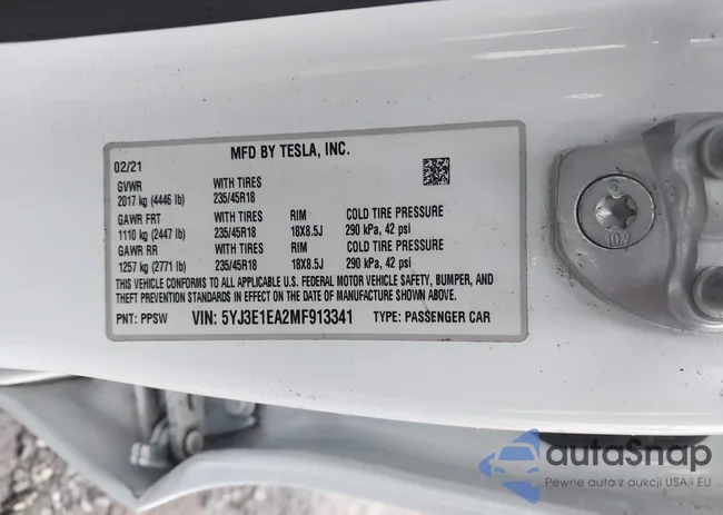 5YJ3E1EA2MF913341: 43536920