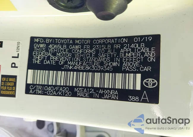 JTNK4RBE8K3039345: 43536095