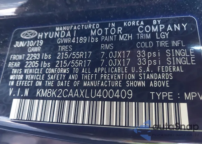 KM8K2CAAXLU400409: 43536112