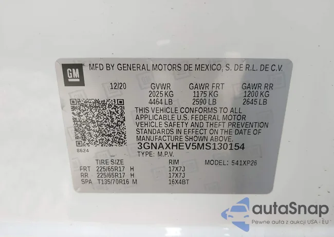 3GNAXHEV5MS130154: 43536248