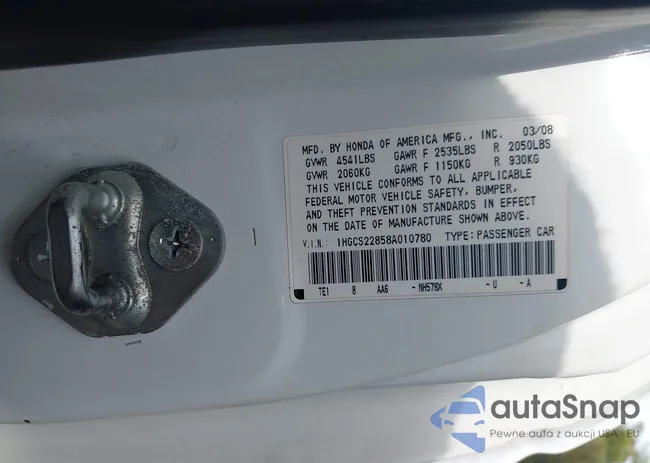 1HGCS22858A010780: 43536277