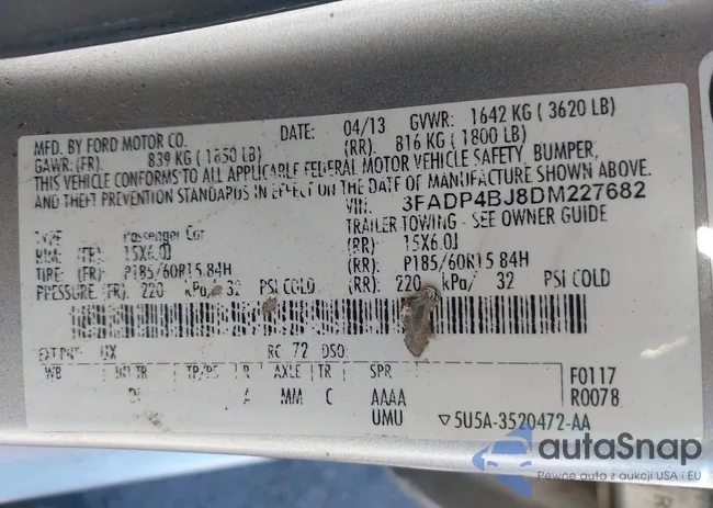 3FADP4BJ8DM227682: 43536360