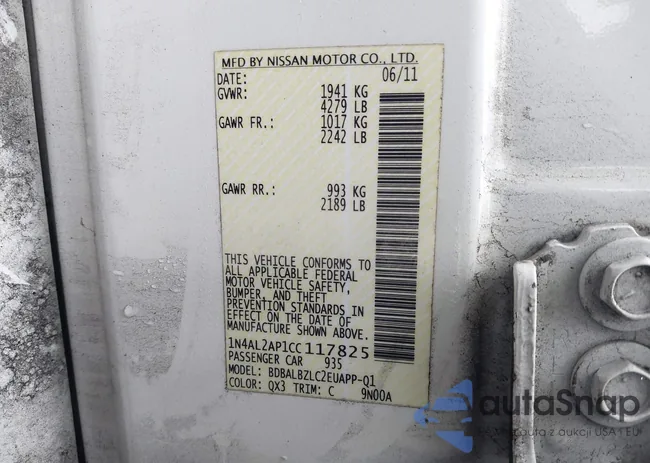 1N4AL2AP1CC117825: 43537396