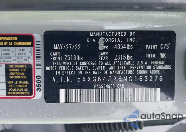 5XXG64J26NG163276: 43537418