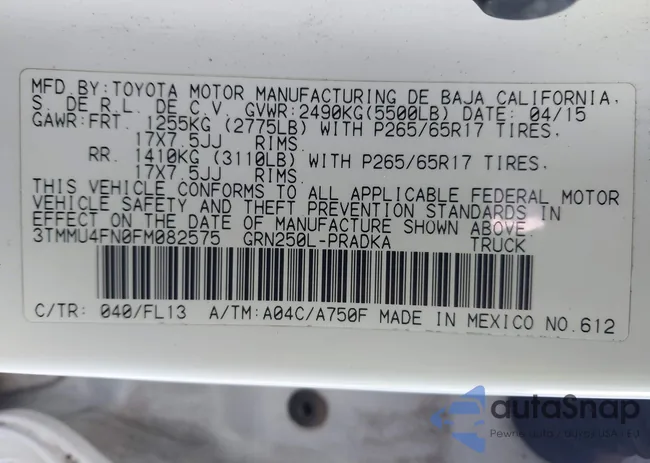 3TMMU4FN0FM082575: 43537465