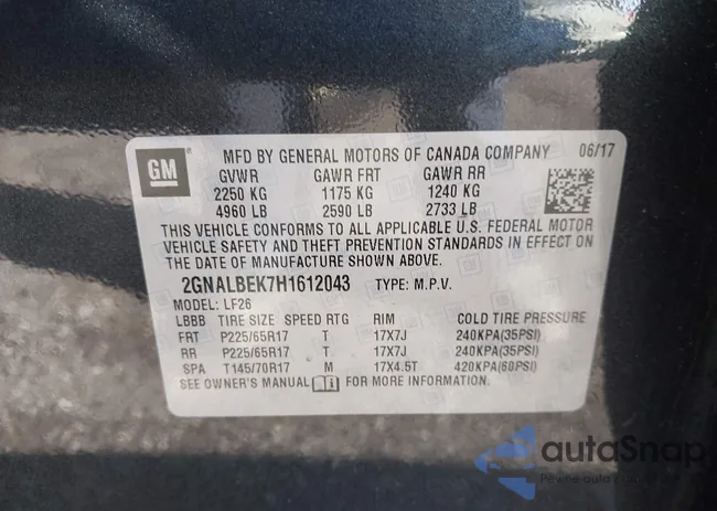 2GNALBEK7H1612043: 43537497