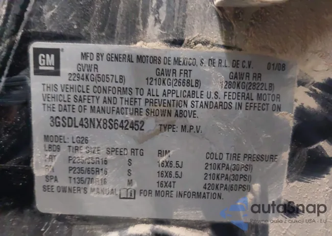 3GSDL43NX8S642452: 43537603