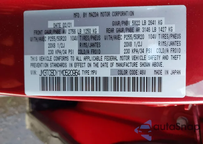 JM3TCBDY1M0520964: 43537798