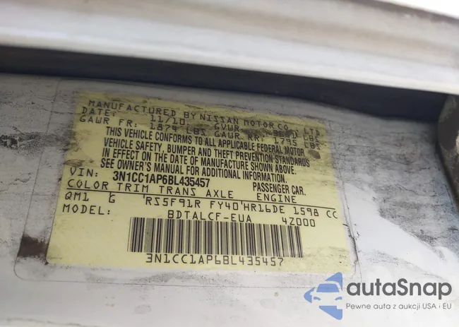 3N1CC1AP6BL435457: 43537830