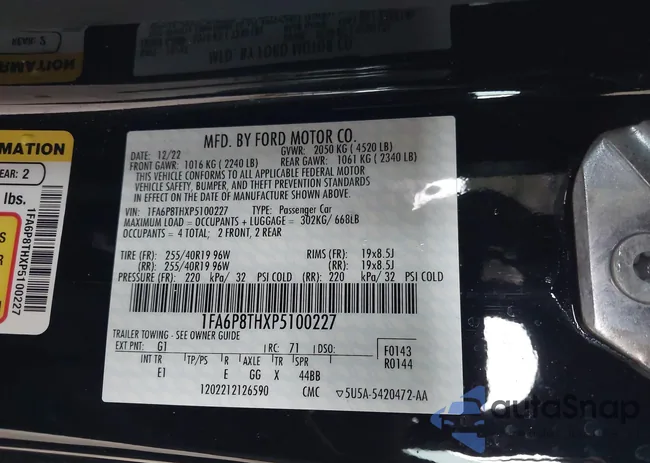 1FA6P8THXP5100227: 43537961