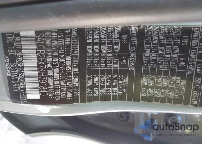 SALCR2FX7KH791840: 43537071