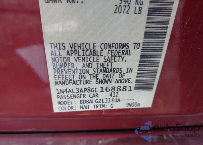 1N4AL3AP8GC168881: 43537103