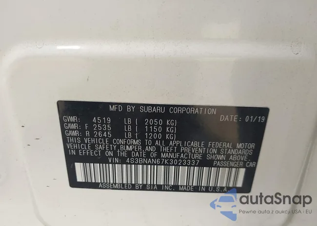 4S3BNAN67K3023337: 43537184