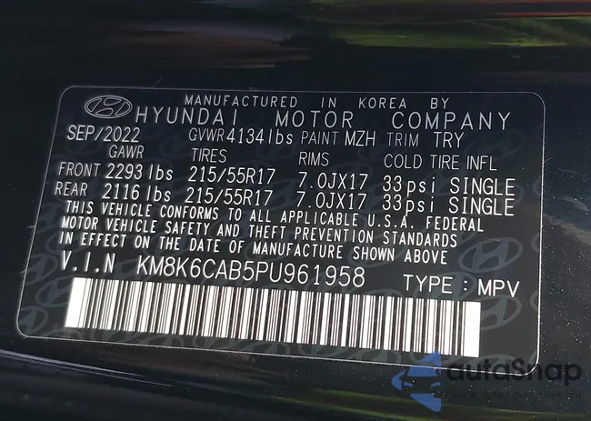 KM8K6CAB5PU961958: 43537315