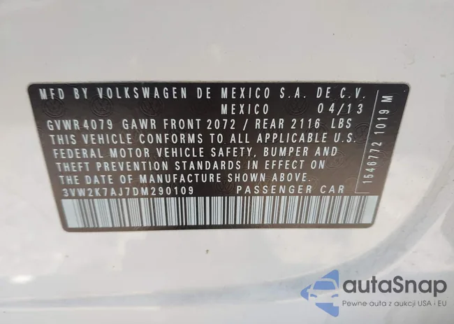 3VW2K7AJ7DM290109: 43538672