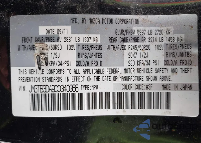 JM3TB3DA9C0340366: 43538694