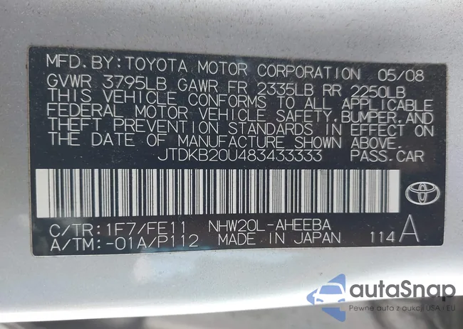 JTDKB20U483433333: 43538741