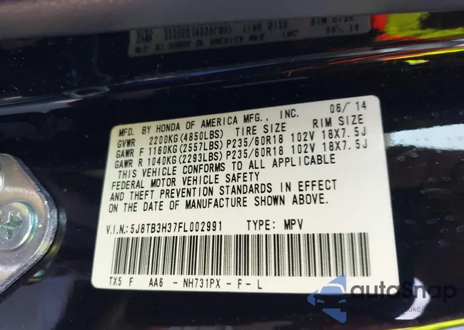 5J8TB3H37FL002991: 43538854