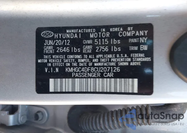 KMHGC4DF8CU207126: 43538006