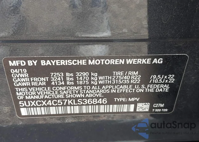 5UXCX4C57KLS36846: 43538080