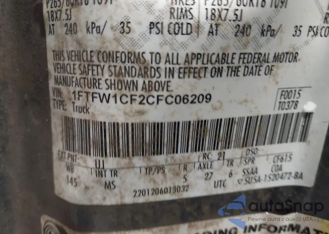 1FTFW1CF2CFC06209: 43539416