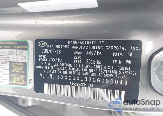 5XXGU4L33GG090043: 43539493