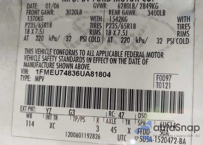 1FMEU74836UA81804: 43539698