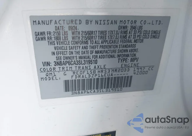 3N8AP6CA3SL319510: 43539898