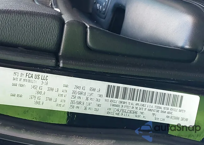 1C4RJFBG6JC363646: 43538986