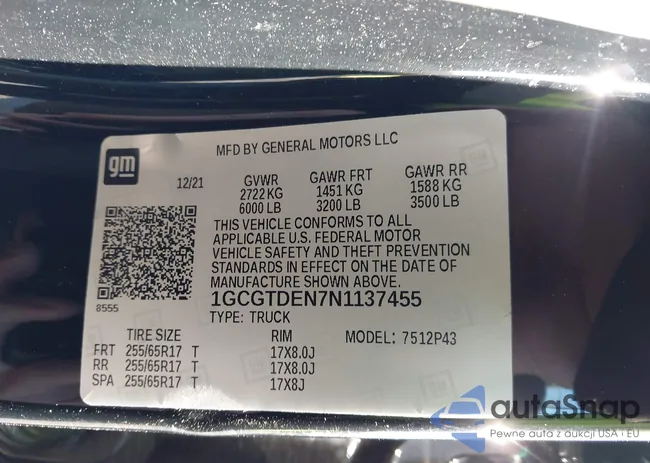 1GCGTDEN7N1137455: 43539075