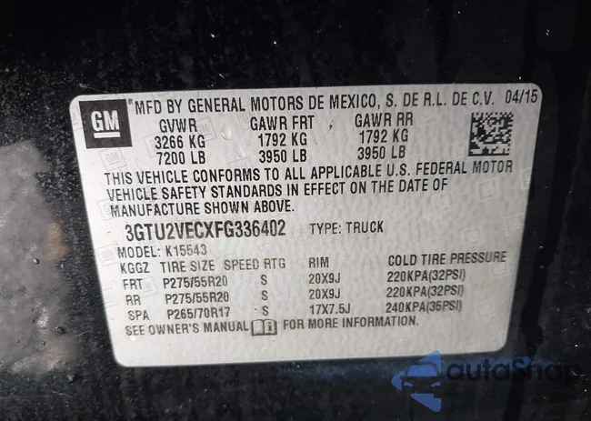 3GTU2VECXFG336402: 43539194