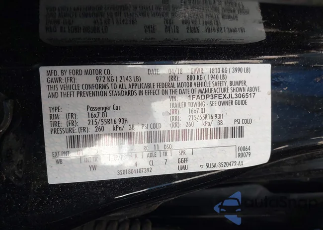 1FADP3FEXJL306517: 43539208