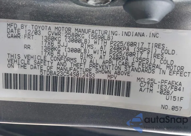 5TDBA23C54S012493: 43539298